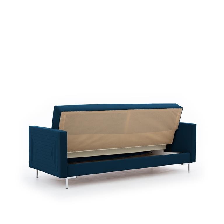 Wersalka SOLVO C Do Salonu Pokoju Pojemnik na pościel Granatowa Modone 17038 nóżki chrom.jpg