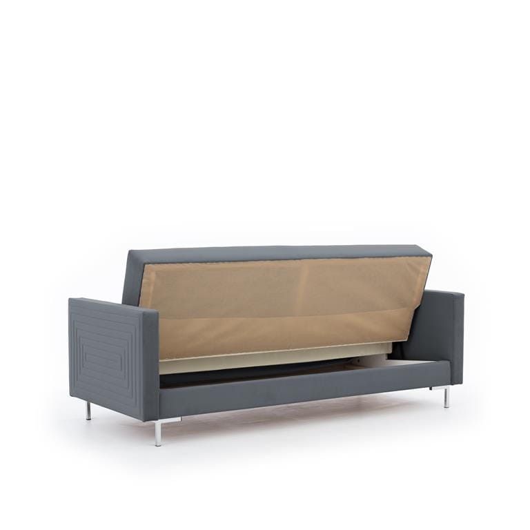 Wersalka SOLVO C Do Salonu Pokoju Pojemnik na pościel Szara Modone 17046 nóżki chrom.jpg