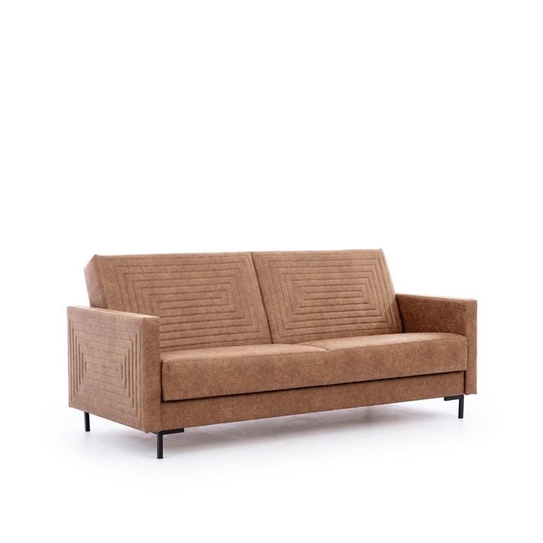 Wersalka SOLVO C Do Salonu Pokoju Brązowa Manila camel nóżki czarne.jpg