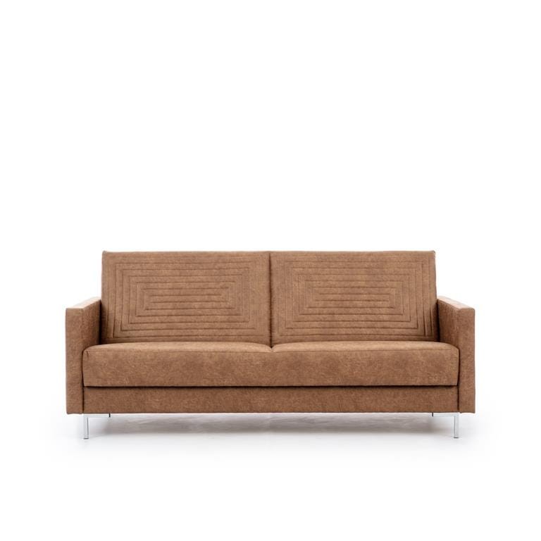 Wersalka SOLVO C Do Salonu Pokoju Brązowa Manila camel nóżki chrom.jpg