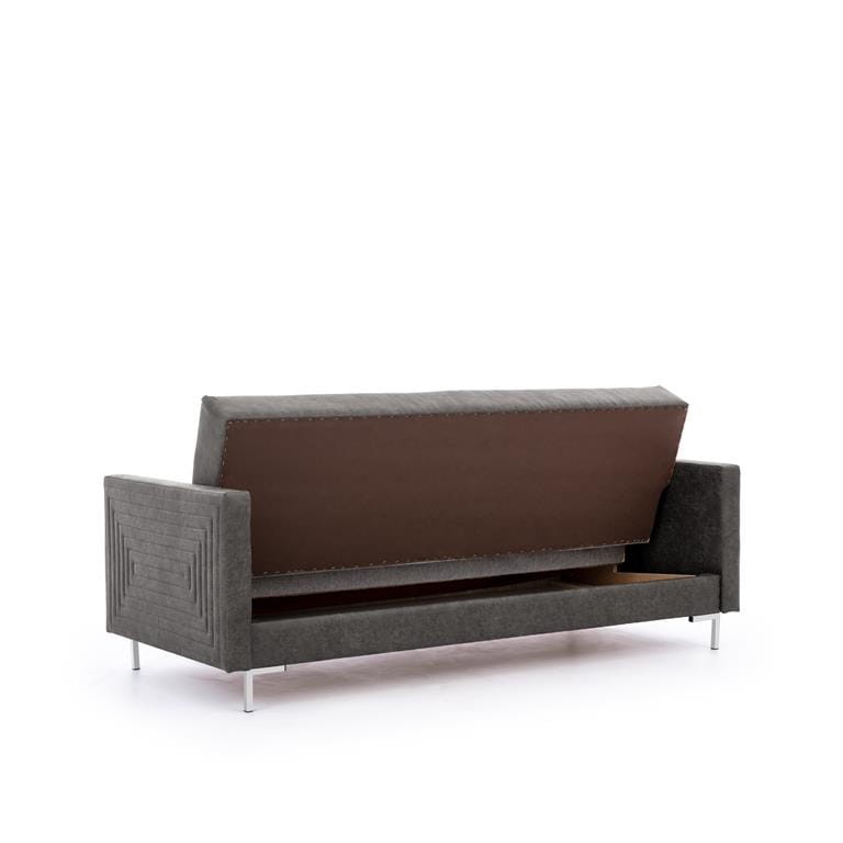 Wersalka SOLVO C Do Salonu Pokoju Pojemnik na pościel Ciemny Szary Manila dark gray nóżki chrom.jpg