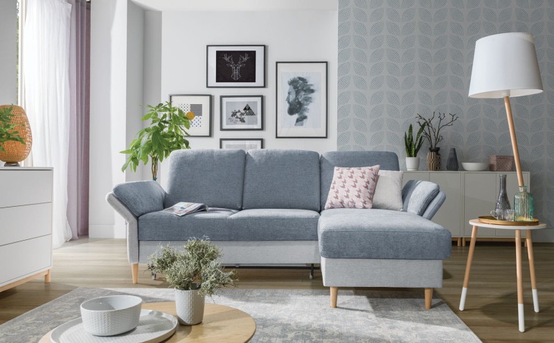 Wygodny Narożnik 1 SORI 226 cm z Funkcją Spania i Pojemnikiem na Pościel do Salonu