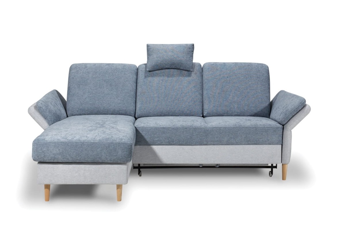 Lewostronny Narożnik 1 SORI 226 cm z Funkcją Spania i Pojemnikiem na Pościel