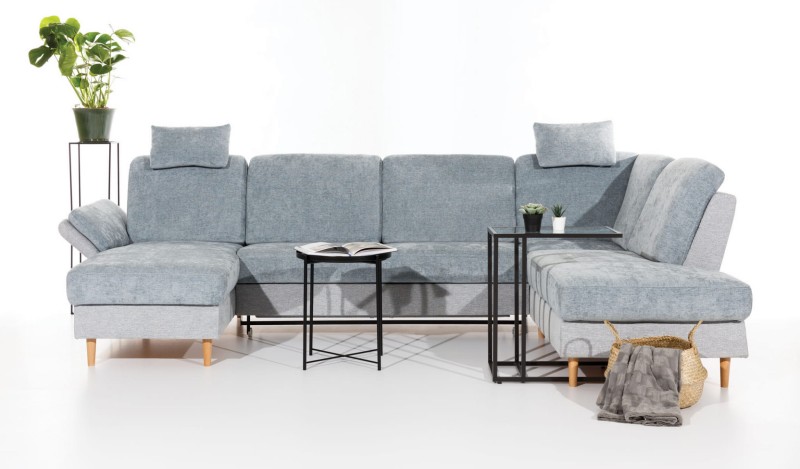 Wygodny Narożnik 3 SORI 320 cm z Funkcją Spania i Pojemnikiem na Pościel w Minimalistycznej Aranżacji