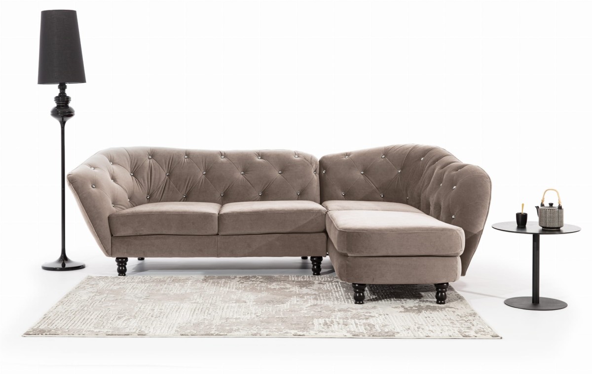 Pikowany Narożnik WENECJA 280 cm w Minimalistycznej Aranżacji