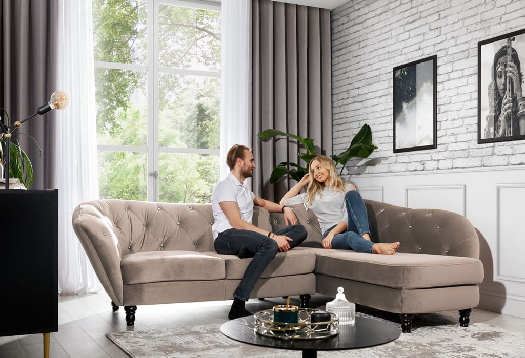 Nowoczesny Narożnik WENECJA 280 cm w Aranżacji Salonu