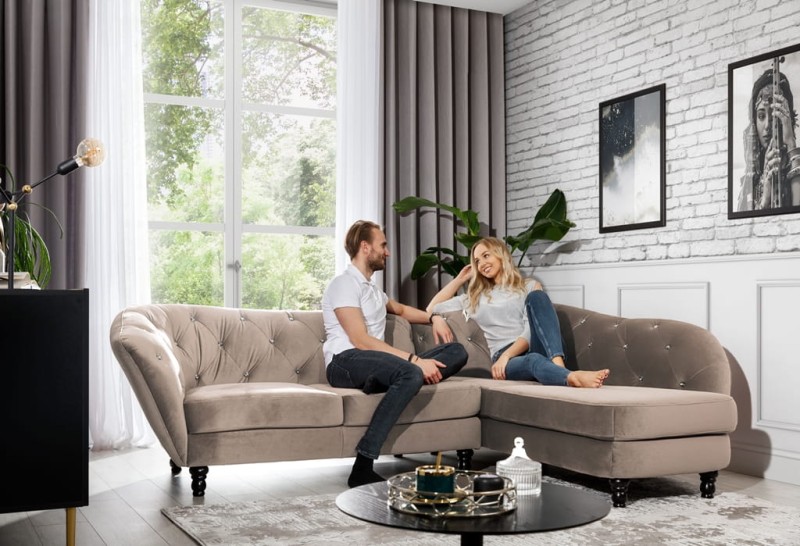 Nowoczesny Narożnik WENECJA 280 cm w Aranżacji Salonu