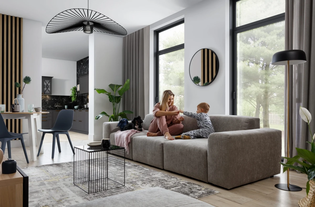 Trzyosobowa Sofa ZEUS 285 cm Modułowa w Aranżacji Salonu