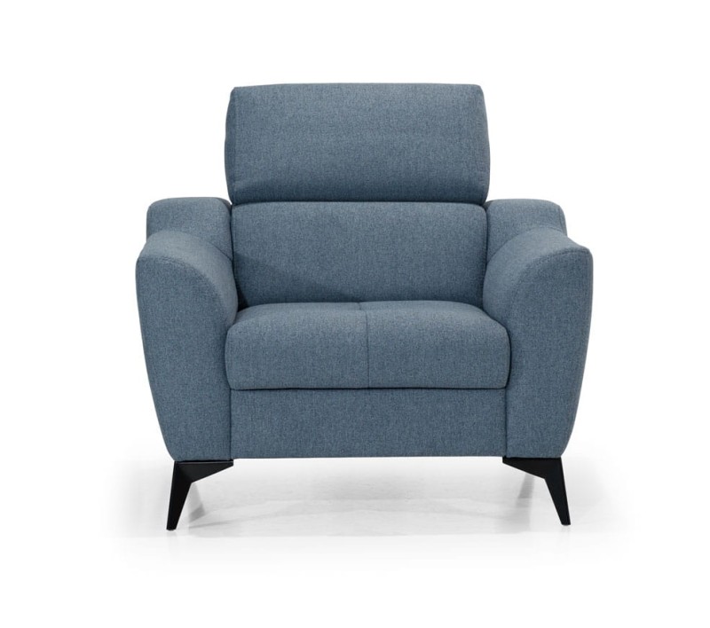 Fotel PESCARA Niebieski Wypoczynkowy z Regulowanymi Zagłówkami