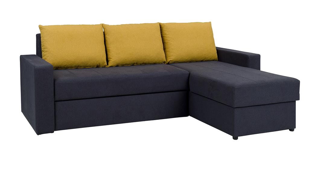 Narożnik DOMINO Do Salonu Pokoju Funkcja Spania Grafitowo - Żółty Cashmere 22/14.jpg