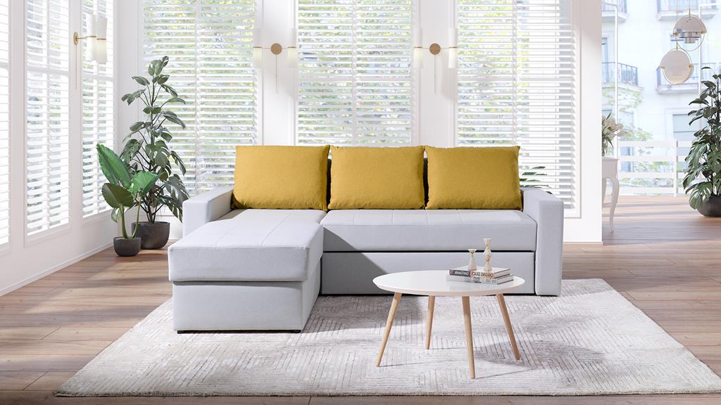 Narożnik DOMINO Do Salonu Pokoju Funkcja Spania Szaro  Żółty Cashmere 17/14.jpg