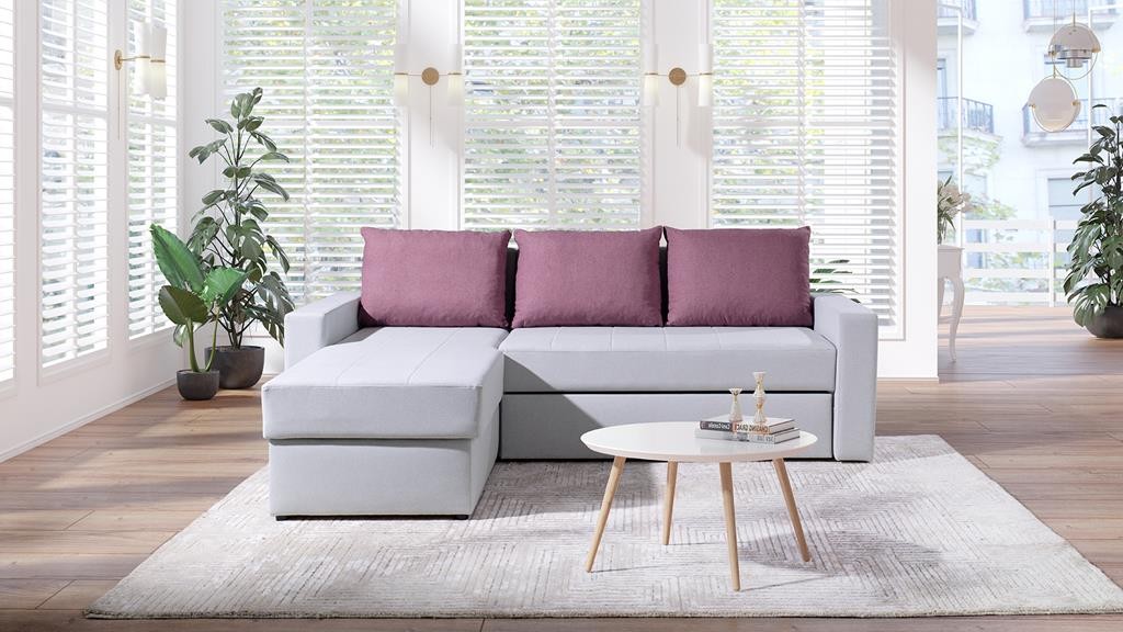 Narożnik DOMINO Do Salonu Pokoju Funkcja Spania Szaro  Krokusowy Cashmere 17/06.jpg