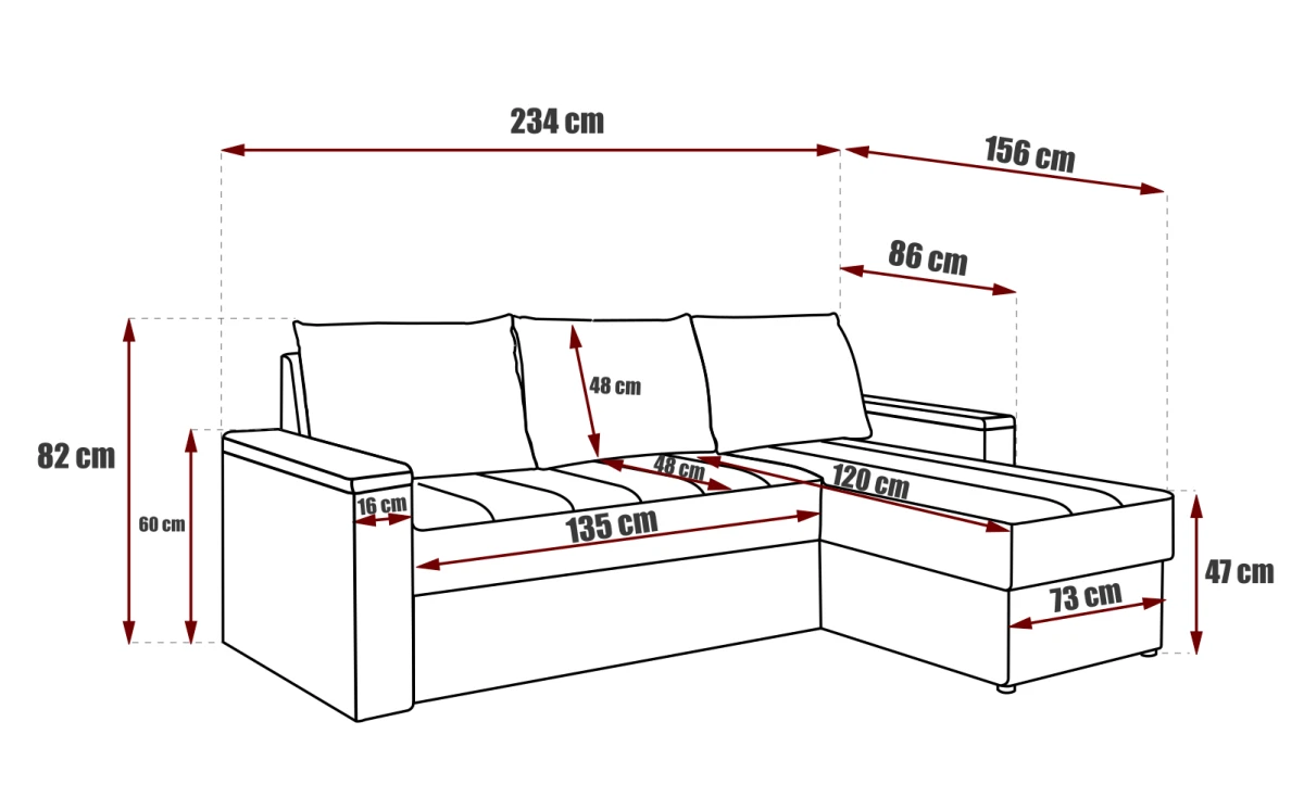 Narożnik HEROS Do Salonu Pokoju Funkcja Spania Wymiary