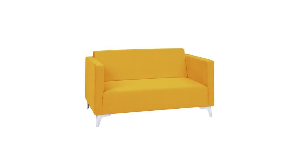 Sofa SZAFIR Do Salonu Pokoju Dwuosobowa żółta Solo 257 nóżki  - biały połysk.jpg
