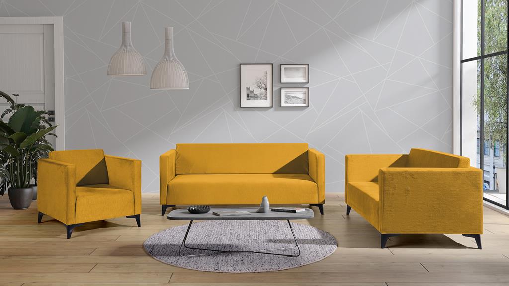 SZAFIR ZESTAW 3+2+1 Do Salonu Pokoju żółty Solo 257 nóżki - czarny połysk.jpg