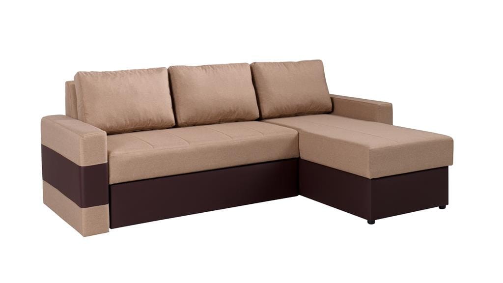 Narożnik GORDIA Do Salonu Pokoju Funkcja Spania Pojemnik Brązowy Lux 02/Soft 66