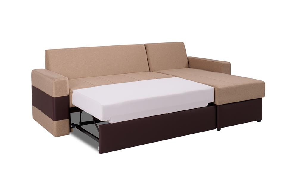 Narożnik GORDIA Do Salonu Pokoju Funkcja Spania Pojemnik Brązowy Lux 02/Soft 66