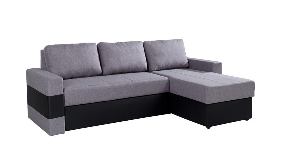 Narożnik GORDIA Do Salonu Pokoju Funkcja Spania Pojemnik Szary Lux 05/Soft 11