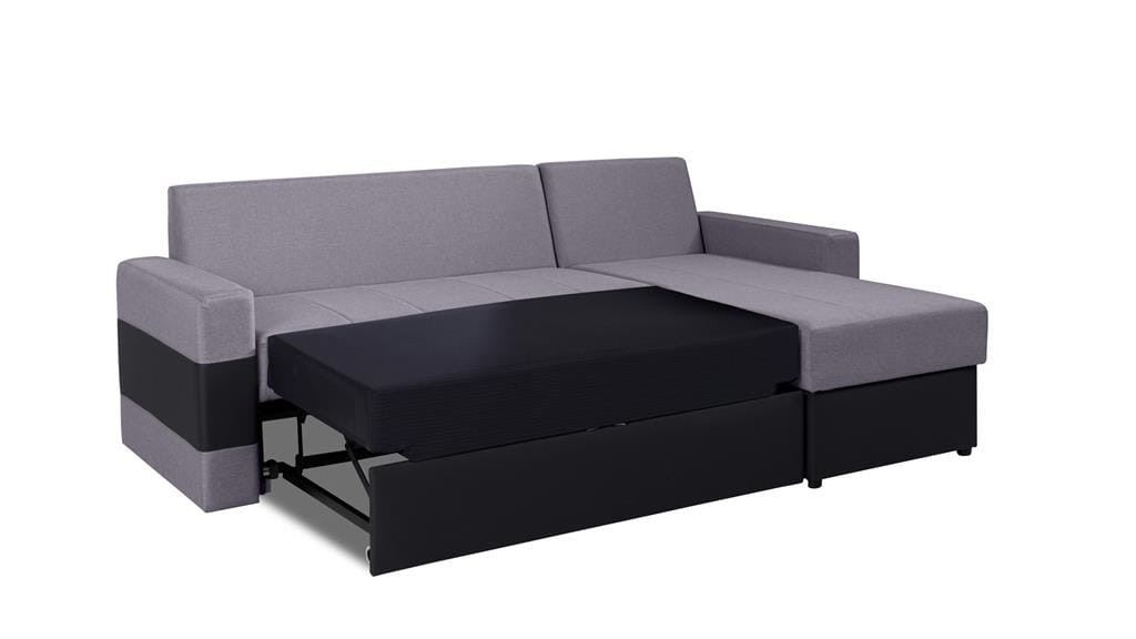 Narożnik GORDIA Do Salonu Pokoju Funkcja Spania Pojemnik Szary Lux 05/Soft 11