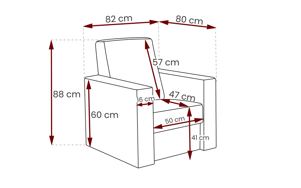 Fotel GORDIA Do Salonu Pokoju Pojemnik Wymiary