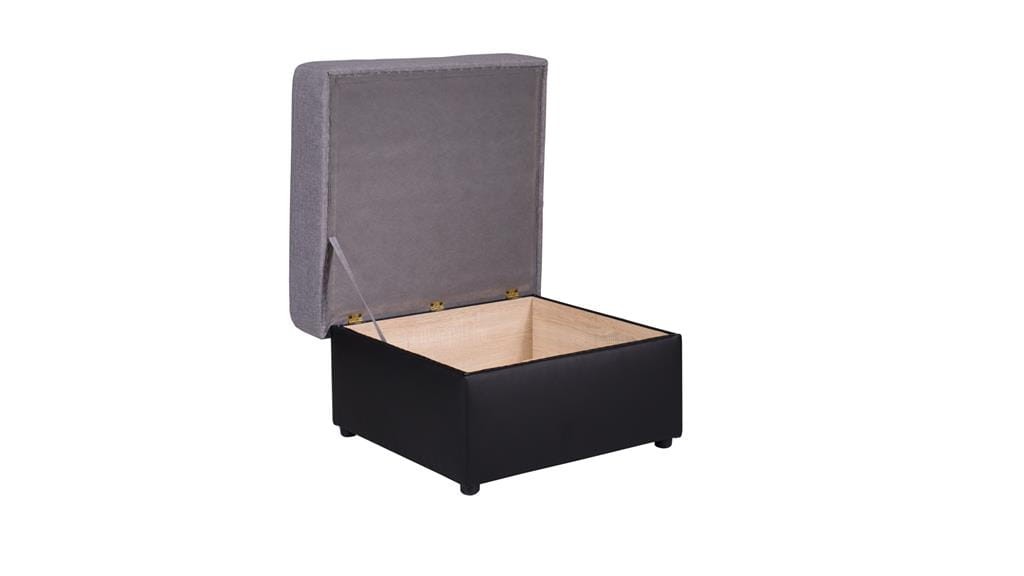 Pufa GORDIA Do Salonu Pokoju Pojemnik Szary Lux 05/Soft 11