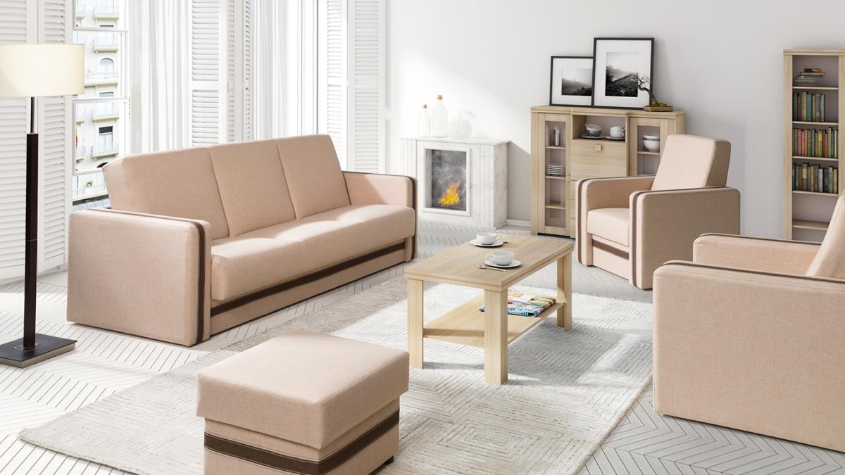 Zestaw EUFORIA Jasny Wersalka Fotel Funkcja Spania Lux 24/ Lux 12.jpg