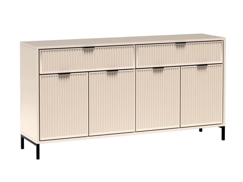 Komoda STYLE 1 Szerokość 165 cm Kaszmir Metalowe Czarne Nóżki Nowoczesna Do Salonu Pokoju Sypialni Pojemna Dwie 2 Szuflady 4 Drzwi Kornelo Meble.jpg