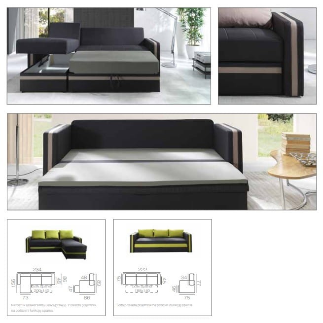 Meble wypoczynkowe EUFORIA DUO Do Salonu Pokoju Funkcja Spania