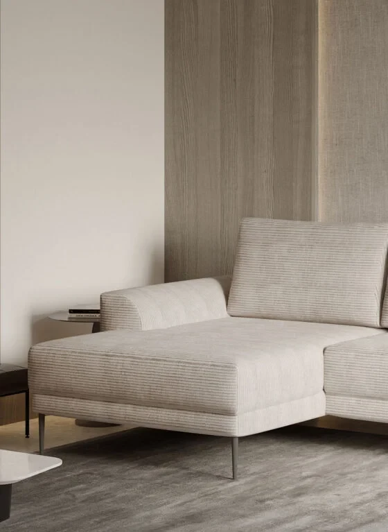 Narożnik Capitol Tkanina Poso 100 Funkcja Spania Pojemnik Poduszki Tkanina Sztruks Detale Otomana.webp