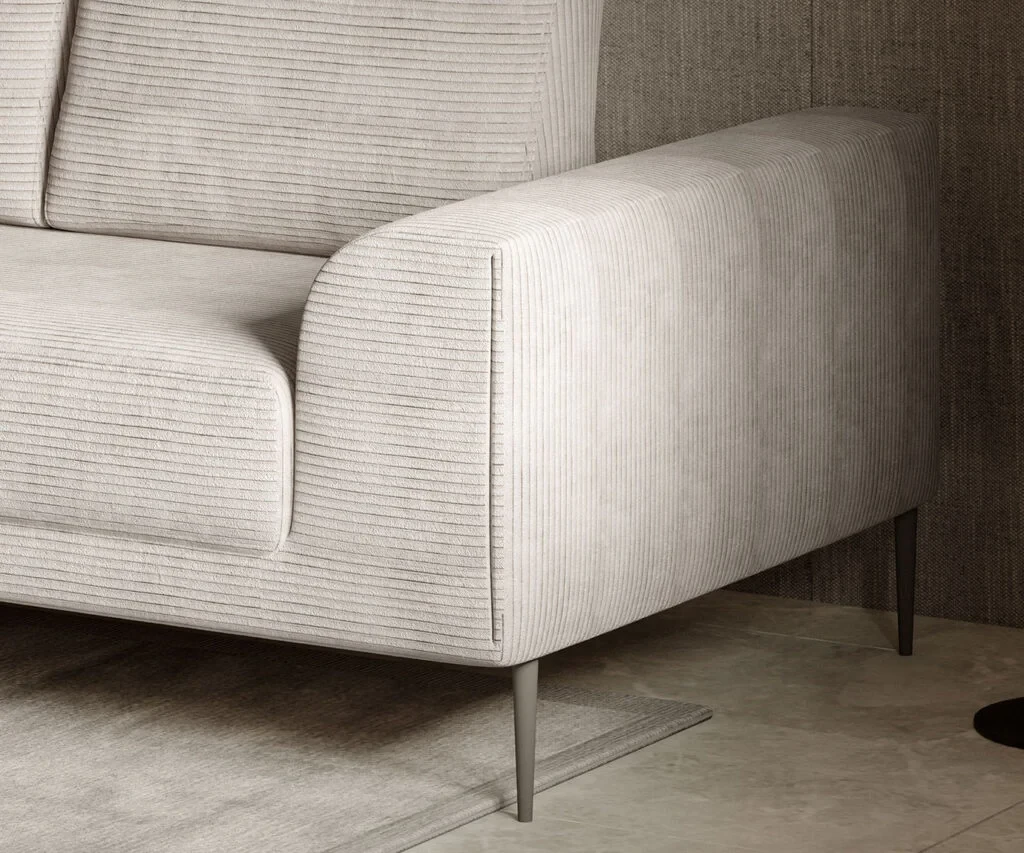 Narożnik Capitol Tkanina Poso 100 Funkcja Spania Pojemnik Poduszki Tkanina Sztruks Detale nóżki 17 cm.webp