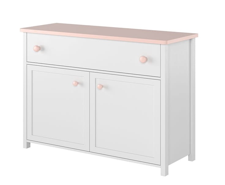 Komoda LUNA szerokość 110 cm biały / różowy 5