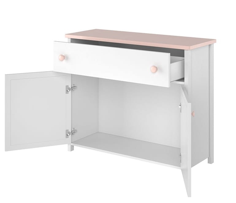 Komoda LUNA szerokość 110 cm biały / różowy 5