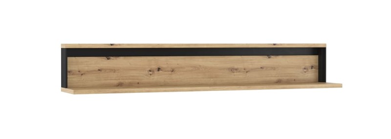 Półka wisząca szerokość 155 cm dąb artisan/czarny 5 Tradycyjna Do salonu Do pokoju młodzieżowego