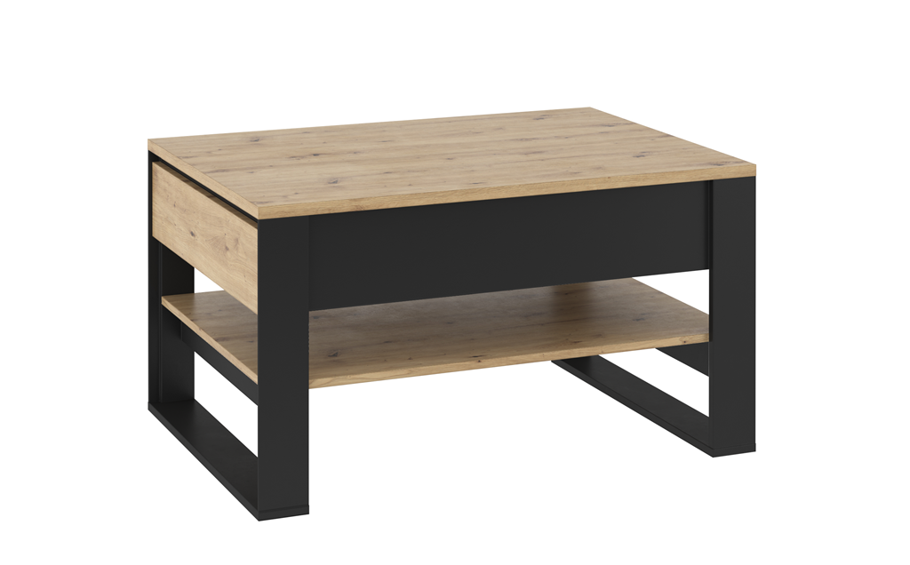 Stolik szerokość 100 cm dąb artisan/czarny 9 Tradycyjna Do salonu Do pokoju młodzieżowego