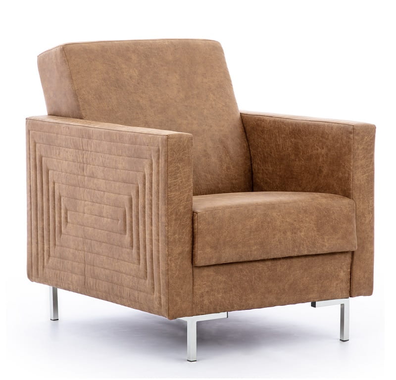 Fotel SOLVO B Do Salonu Pokoju Brązowy Manila camel nóżki chrom.jpg