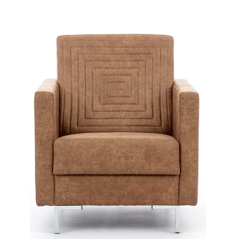 Fotel SOLVO C Do Salonu Pokoju Przeszycia Brązowy Manila camel nóżki chrom.jpg