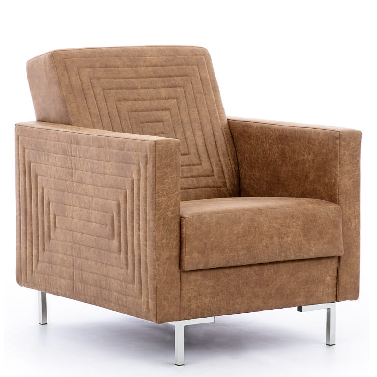 Fotel SOLVO C Do Salonu Pokoju Przeszycia Brązowy Manila camel nóżki chrom.jpg