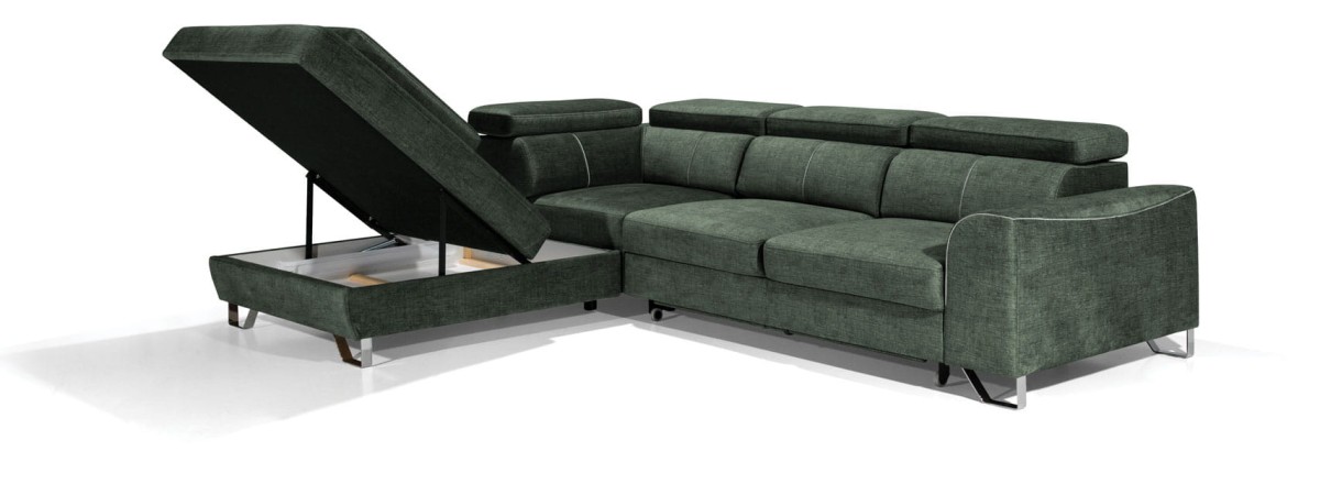 Zdjęcie Prezentujące Rozłożoną Funkcję Spania w Narożniku ASTI L 280 cm