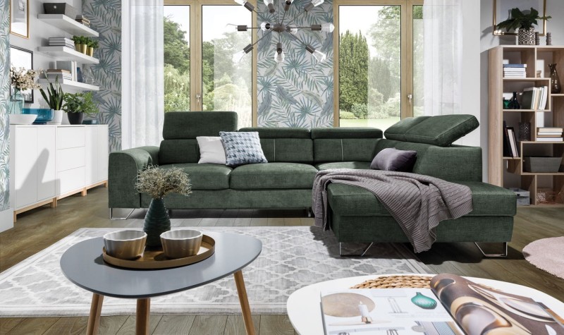 Narożnik ASTI L 280 cm z Funkcją Spania oraz Pojemnikiem na Pościel do Salonu