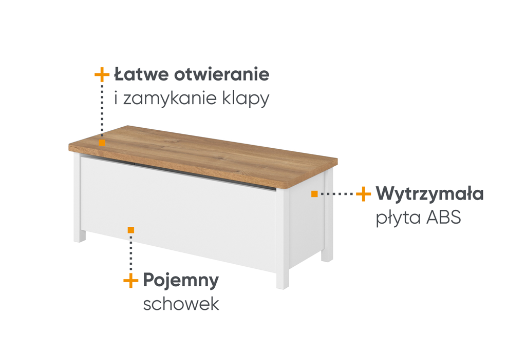 Kontener STORY szerokość 99 cm biały/dąb nash 10 Tradycyjna Do salonu Do pokoju młodzieżowego