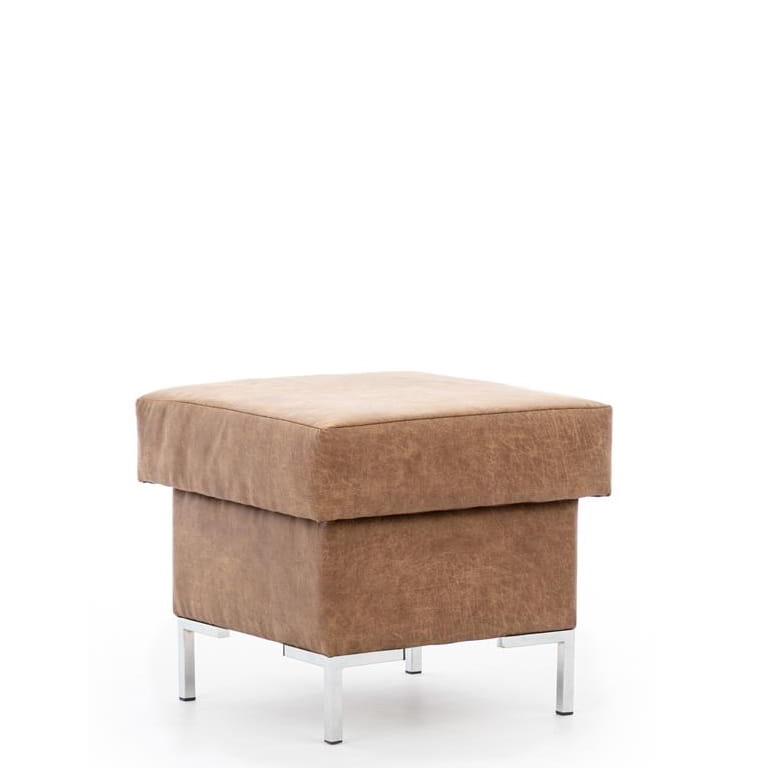 Pufa Solvo A Brązowa Manila Camel nóżki chrom.jpg