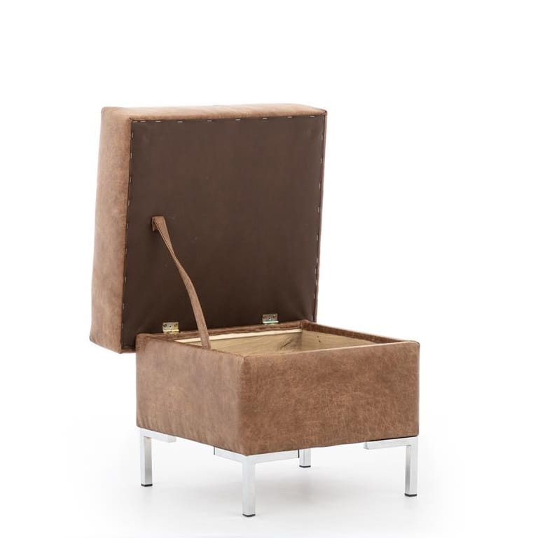 Pufa Solvo A Pojemnik Brązowa Manila Camel nóżki chrom.jpg