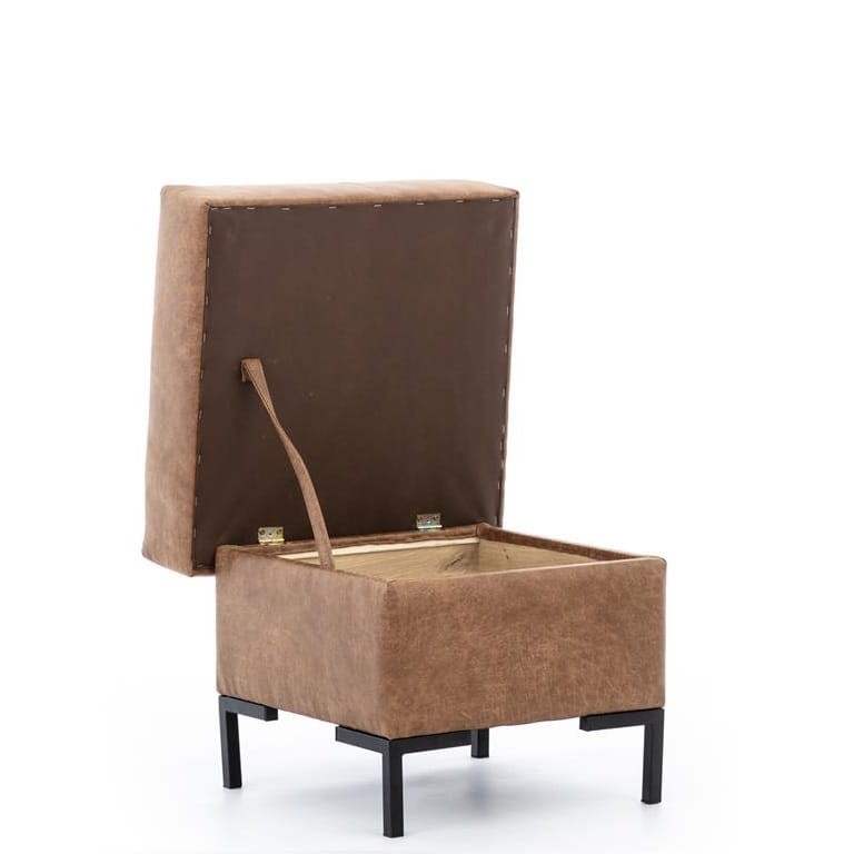 Pufa Solvo A Pojemnik Brązowa Manila Camel nóżki czarne.jpg