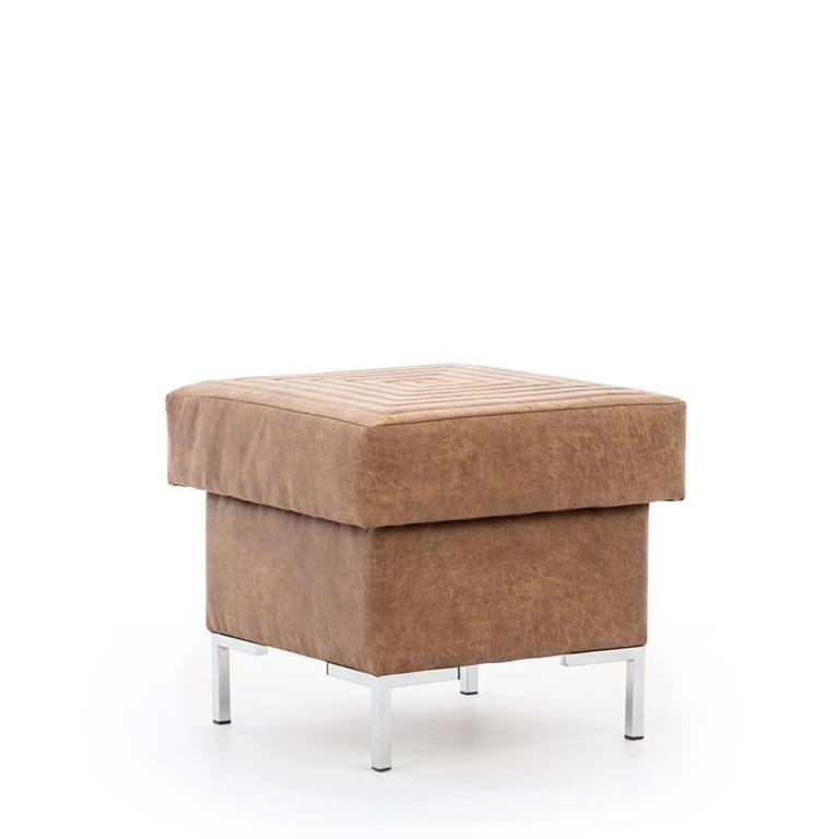 Pufa SOLVO B Do Salonu Pokoju Brązowa Manila camel nóżki chrom.jpg