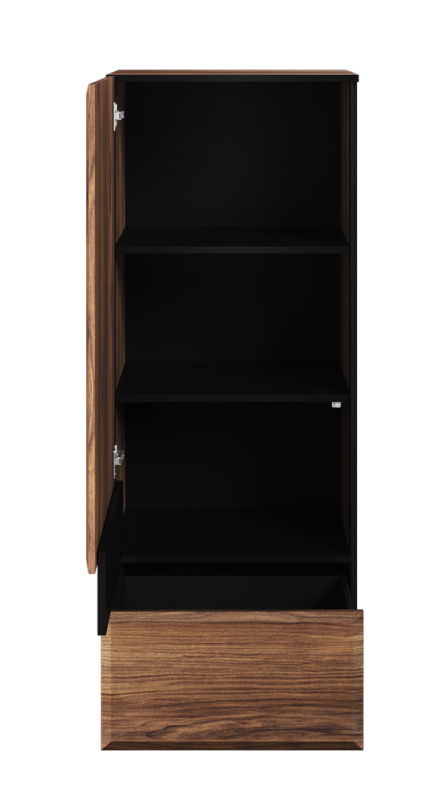 Szafka BORGA szerokość 55 cm dąb catania/czarny/dąb catania mdf 6 Tradycyjna Do salonu Do pokoju dziennego