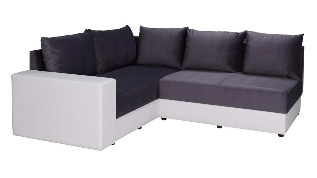 Narożnik BONO Do Salonu Pokoju Grafitowy Soft 17 / Kronos 22_LEWY