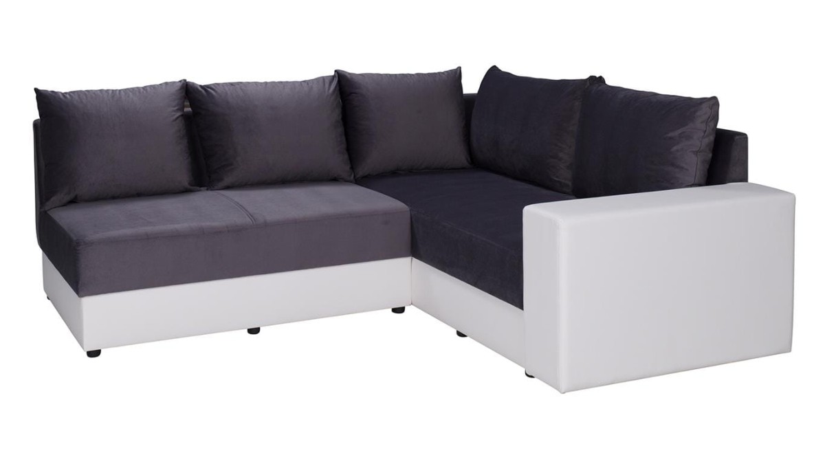 Narożnik BONO Do Salonu Pokoju Grafitowy Soft 17 / Kronos 22_PRAWY