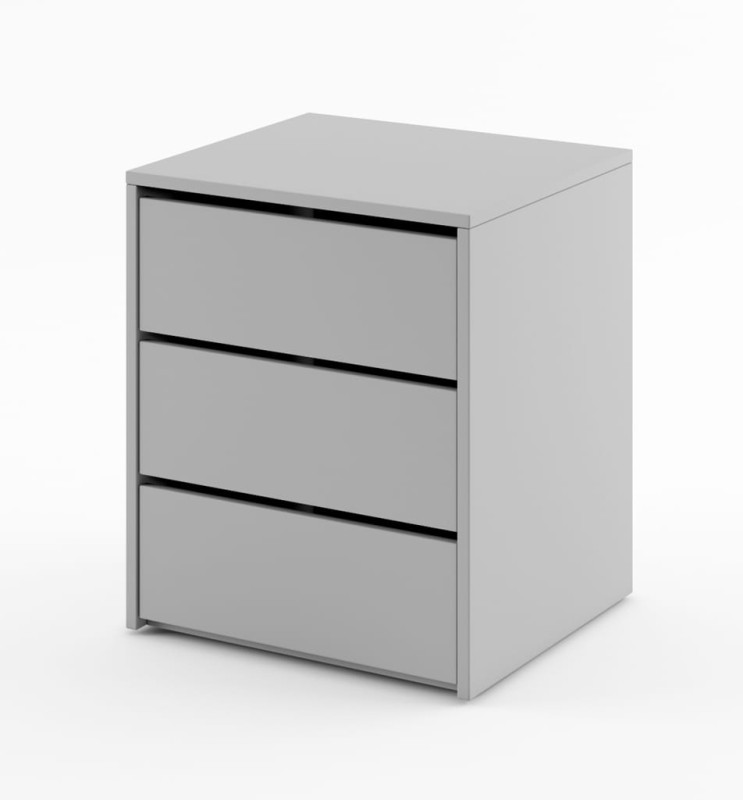 Szafka nocna IDEA z trzema szufladami szerokość 50 cm szary Tradycyjna Do Sypialni Przestronna