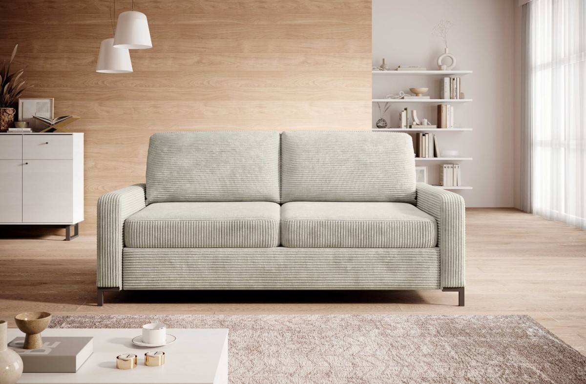 Kanapa COMODO Sofa Tkanina Poso 140 Sztruks Szara Włoski Stelaż Funkcja Spania Materac Włoska.jpg