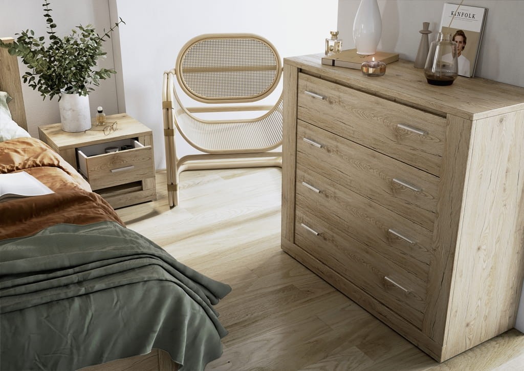 Łóżko IDEA szerokość 190 cm san remo jasny ID8180SR Tradycyjna Do Sypialni Przestronna Lustro